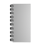 Broschüre mit Metall-Spiralbindung, Endformat DIN lang (99 x 210 mm), 148-seitig